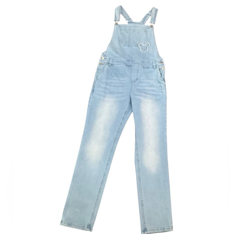 Disney Women's Mickey Mouse 28 Blue Jeans Overalls Pants Bib Size Small
